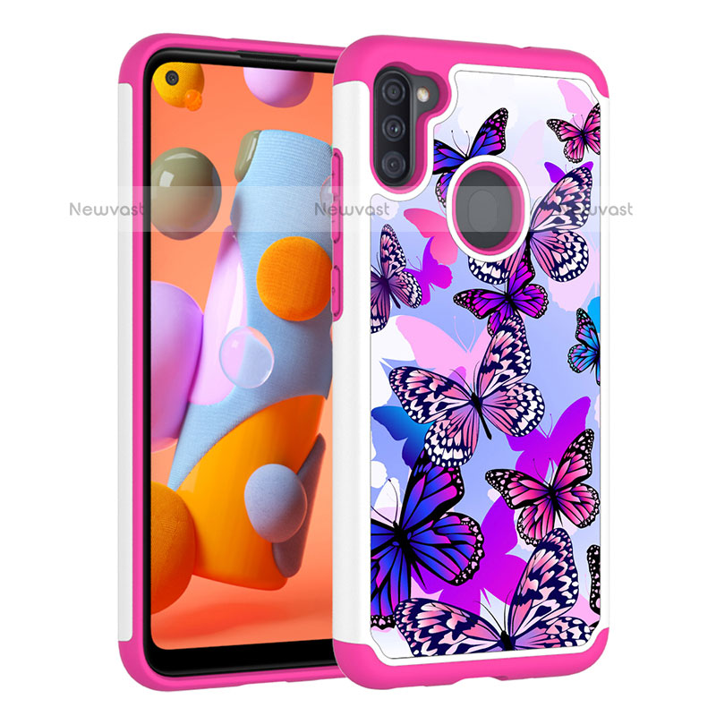 Silicone Matte Finish and Plastic Back Cover Case 360 Degrees JX1 for Samsung Galaxy M11