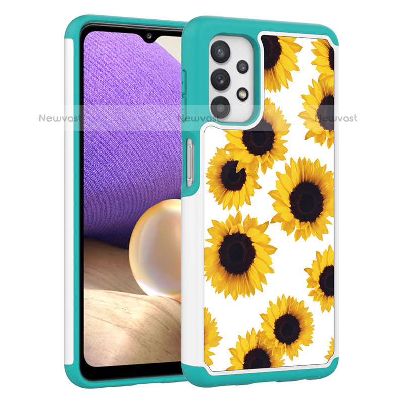 Silicone Matte Finish and Plastic Back Cover Case 360 Degrees JX1 for Samsung Galaxy M32 5G