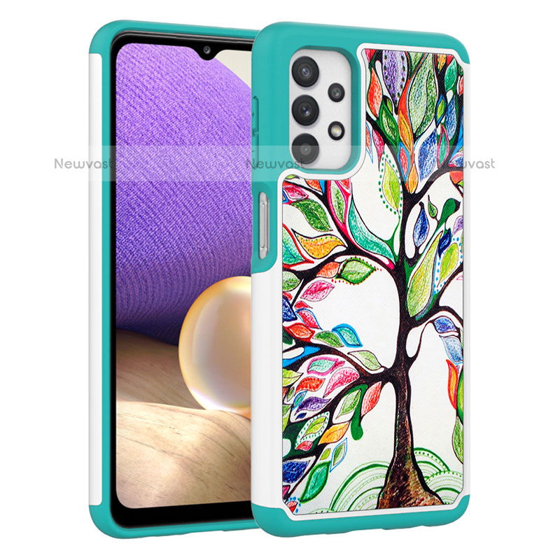 Silicone Matte Finish and Plastic Back Cover Case 360 Degrees JX1 for Samsung Galaxy M32 5G