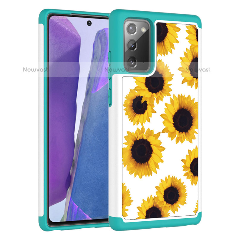 Silicone Matte Finish and Plastic Back Cover Case 360 Degrees JX1 for Samsung Galaxy Note 20 5G Yellow