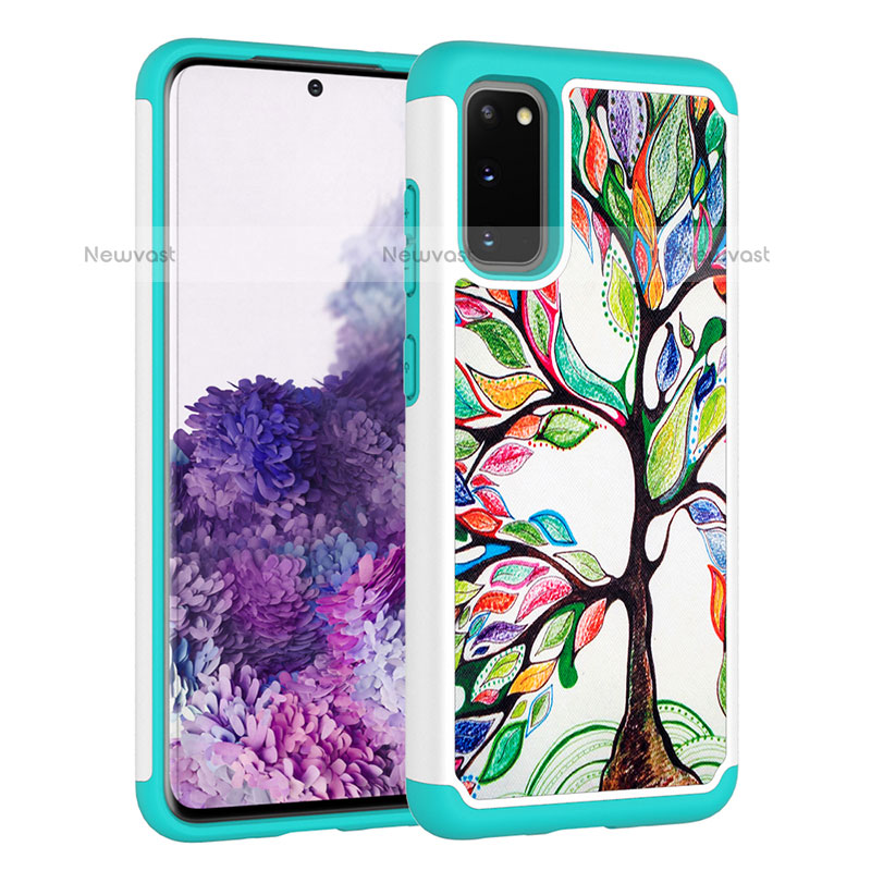 Silicone Matte Finish and Plastic Back Cover Case 360 Degrees JX1 for Samsung Galaxy S20