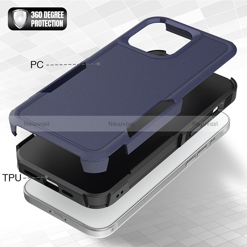 Silicone Matte Finish and Plastic Back Cover Case 360 Degrees MQ1 for Apple iPhone 15 Pro Max