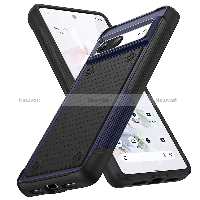 Silicone Matte Finish and Plastic Back Cover Case 360 Degrees MQ1 for Google Pixel 7 5G