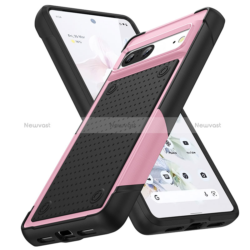 Silicone Matte Finish and Plastic Back Cover Case 360 Degrees MQ1 for Google Pixel 7 5G