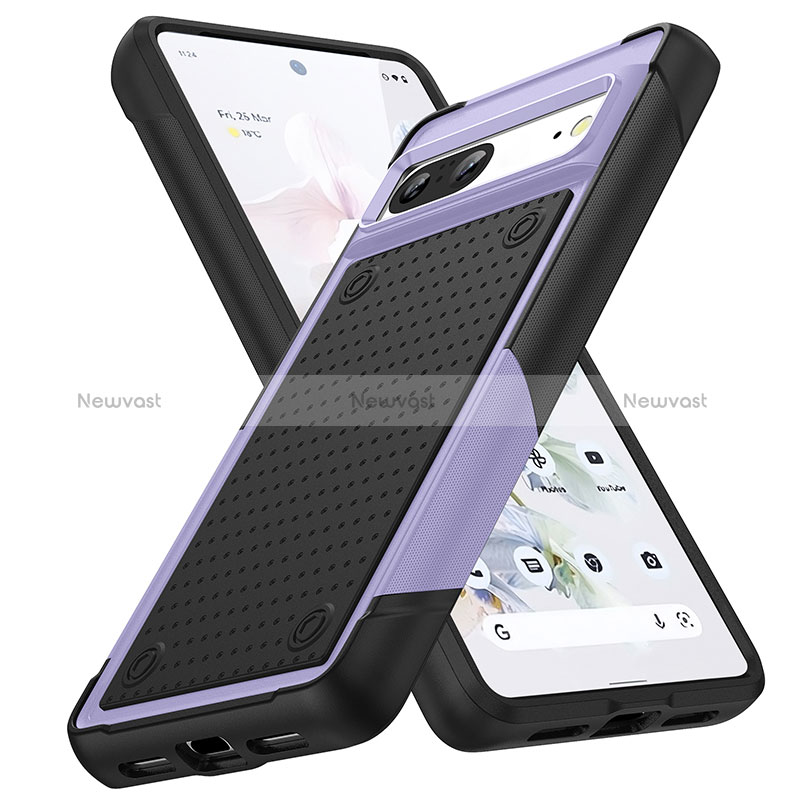 Silicone Matte Finish and Plastic Back Cover Case 360 Degrees MQ1 for Google Pixel 7 5G