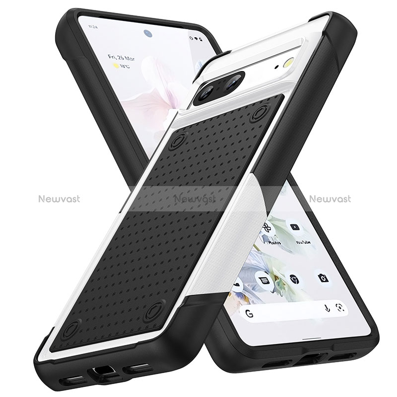 Silicone Matte Finish and Plastic Back Cover Case 360 Degrees MQ1 for Google Pixel 7 5G