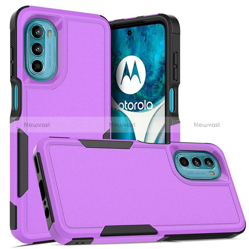 Silicone Matte Finish and Plastic Back Cover Case 360 Degrees MQ1 for Motorola MOTO G52