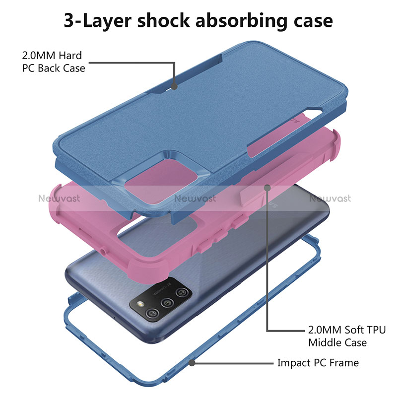 Silicone Matte Finish and Plastic Back Cover Case 360 Degrees MQ1 for Samsung Galaxy F02S SM-E025F