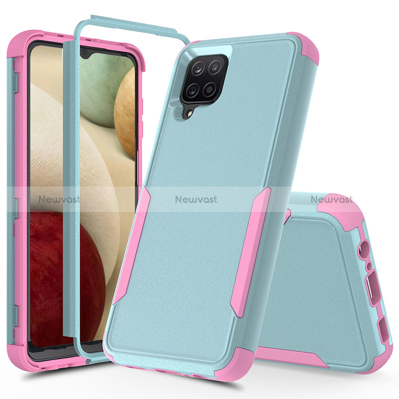 Silicone Matte Finish and Plastic Back Cover Case 360 Degrees MQ1 for Samsung Galaxy M12 Colorful