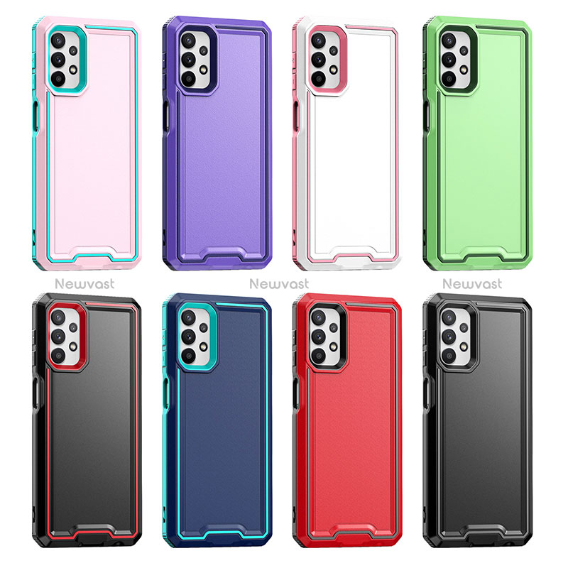 Silicone Matte Finish and Plastic Back Cover Case 360 Degrees Q01W for Samsung Galaxy A32 4G