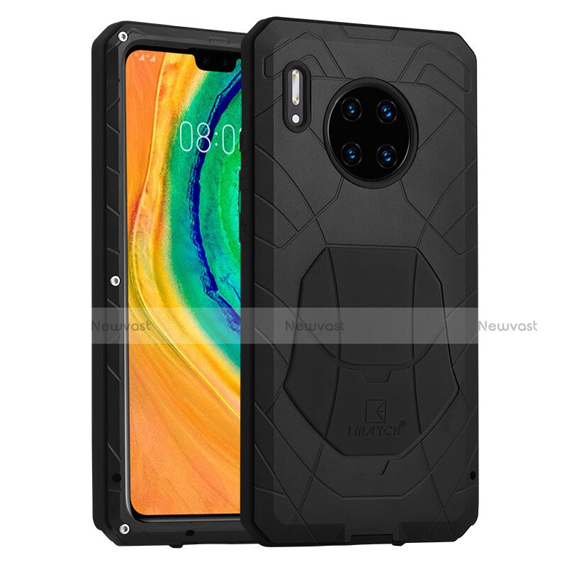 Silicone Matte Finish and Plastic Back Cover Case 360 Degrees R01 for Huawei Mate 30 5G Black