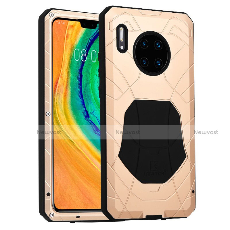 Silicone Matte Finish and Plastic Back Cover Case 360 Degrees R01 for Huawei Mate 30 Pro Gold