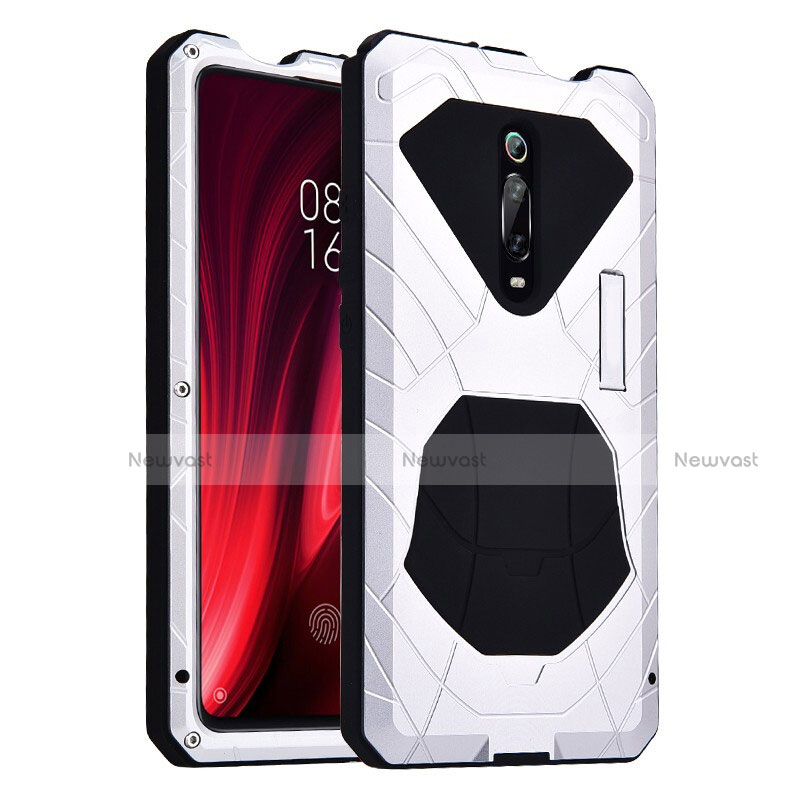 Silicone Matte Finish and Plastic Back Cover Case 360 Degrees R01 for Xiaomi Mi 9T Pro White