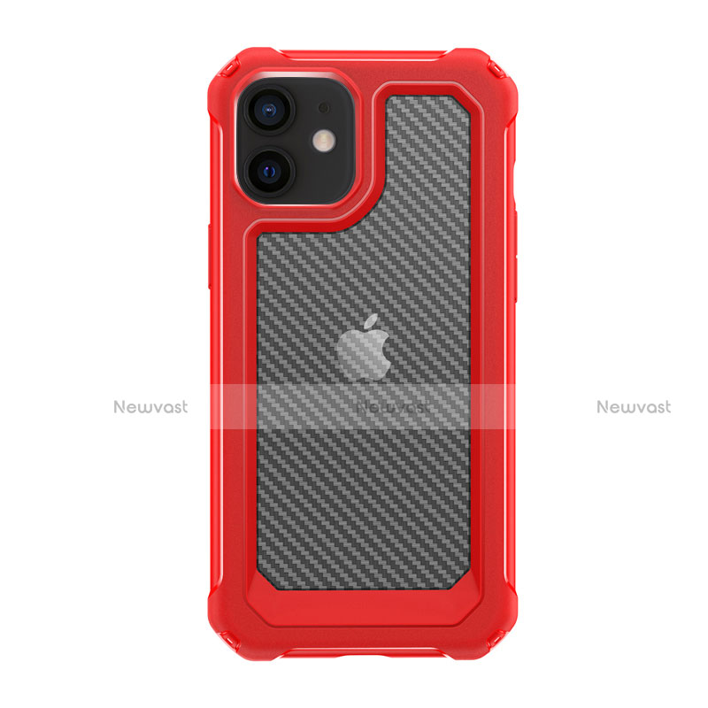 Silicone Matte Finish and Plastic Back Cover Case 360 Degrees R02 for Apple iPhone 12 Mini