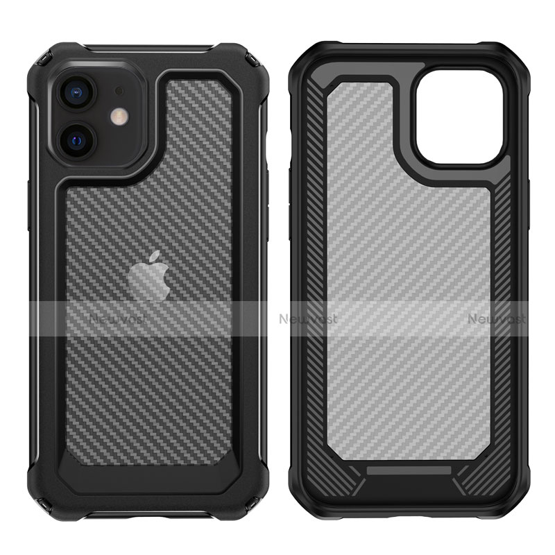 Silicone Matte Finish and Plastic Back Cover Case 360 Degrees R02 for Apple iPhone 12 Mini