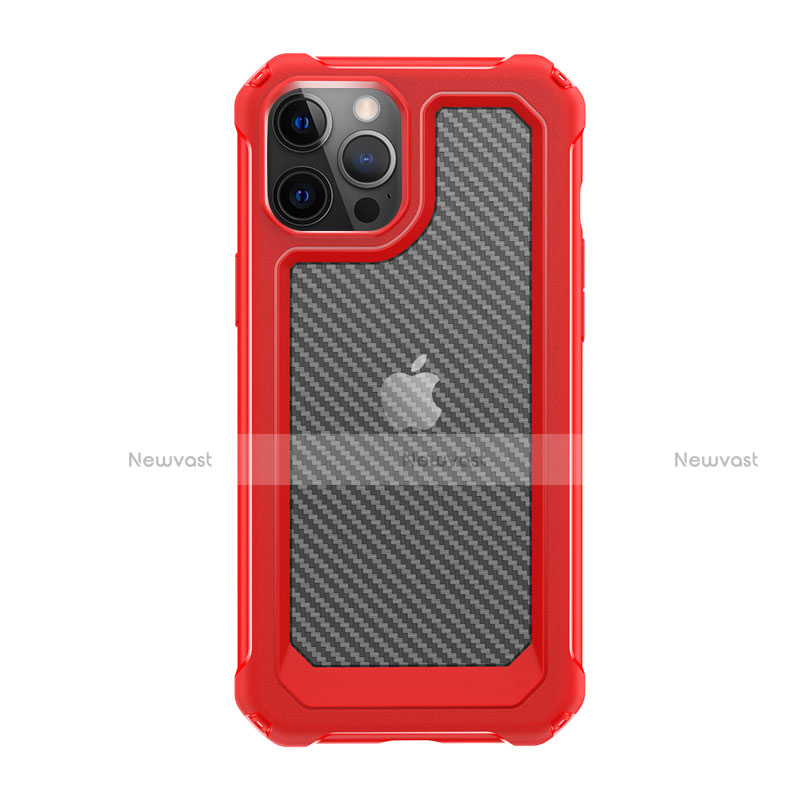 Silicone Matte Finish and Plastic Back Cover Case 360 Degrees R02 for Apple iPhone 12 Pro Max