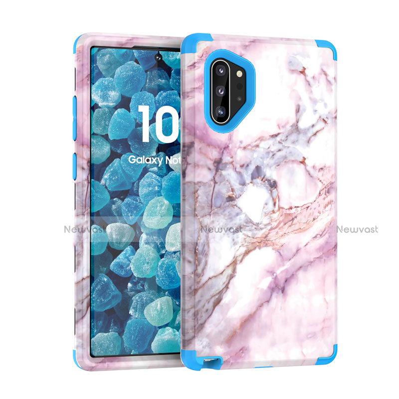 Silicone Matte Finish and Plastic Back Cover Case 360 Degrees U01 for Samsung Galaxy Note 10 Plus 5G