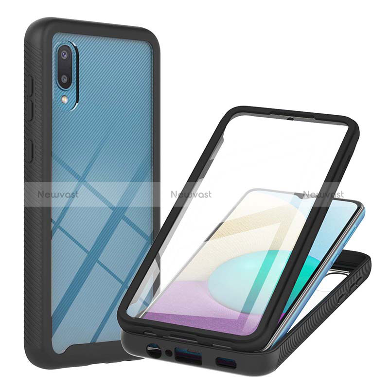 Silicone Matte Finish and Plastic Back Cover Case 360 Degrees U02 for Samsung Galaxy A02