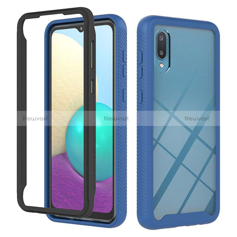 Silicone Matte Finish and Plastic Back Cover Case 360 Degrees U03 for Samsung Galaxy A02