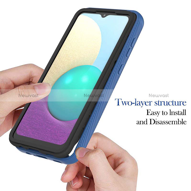 Silicone Matte Finish and Plastic Back Cover Case 360 Degrees U03 for Samsung Galaxy A02