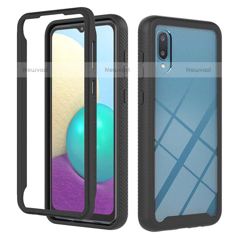 Silicone Matte Finish and Plastic Back Cover Case 360 Degrees U03 for Samsung Galaxy M02