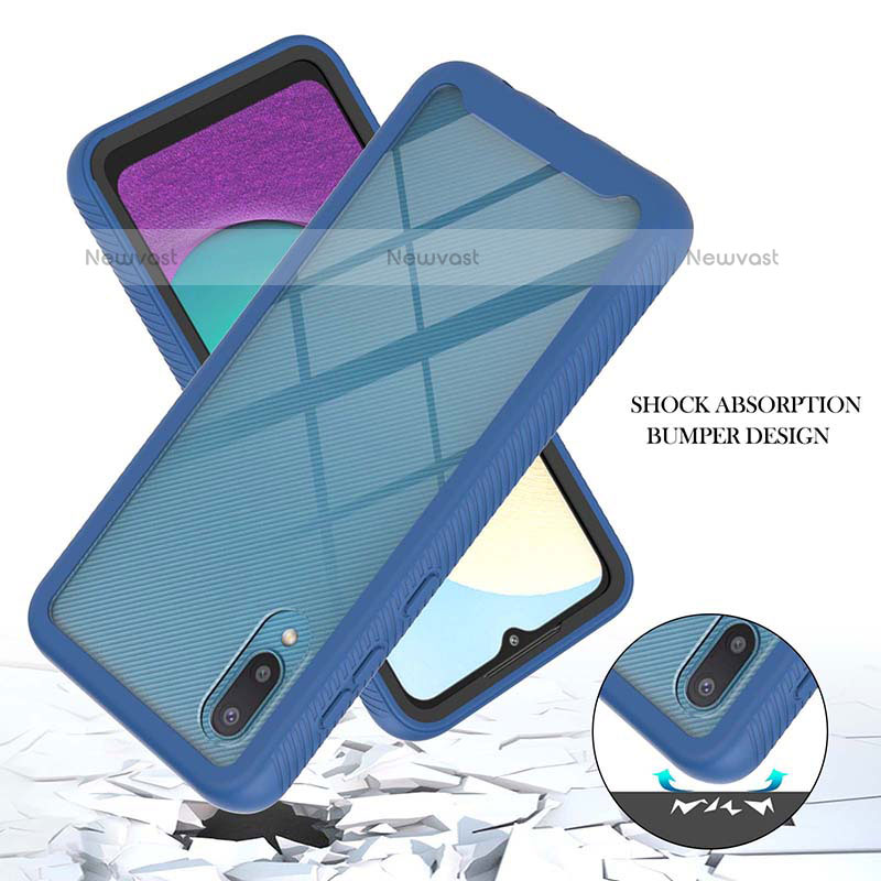 Silicone Matte Finish and Plastic Back Cover Case 360 Degrees U03 for Samsung Galaxy M02