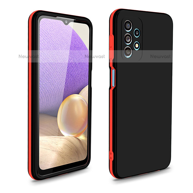 Silicone Matte Finish and Plastic Back Cover Case 360 Degrees WL1 for Samsung Galaxy M32 5G Black