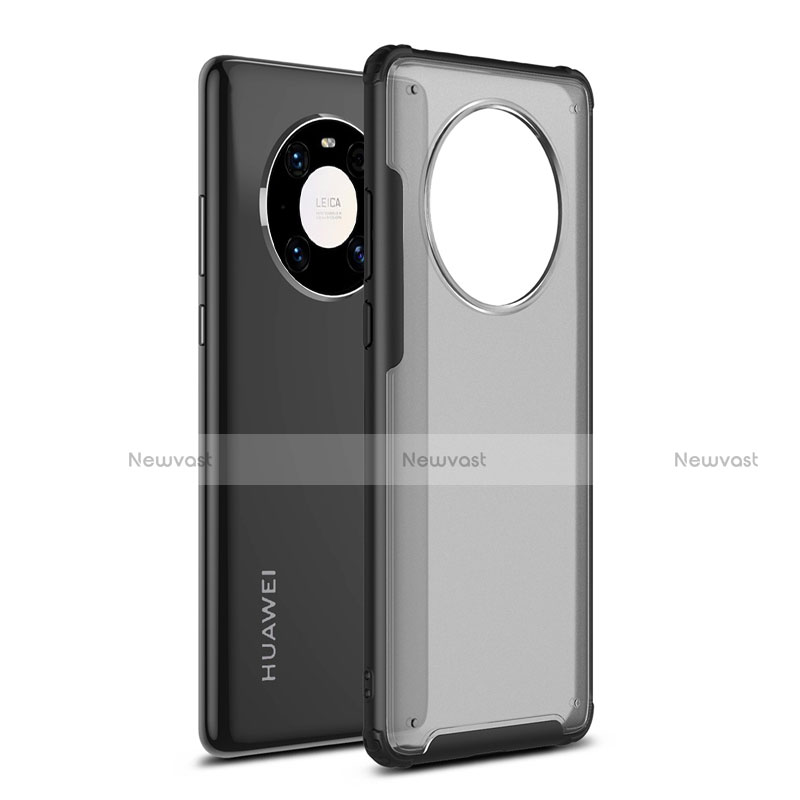 Silicone Matte Finish and Plastic Back Cover Case for Huawei Mate 40 Pro Black