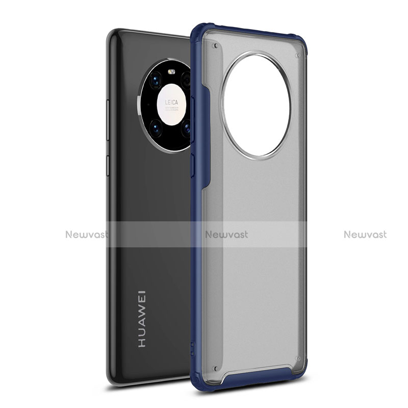 Silicone Matte Finish and Plastic Back Cover Case for Huawei Mate 40 Pro Blue