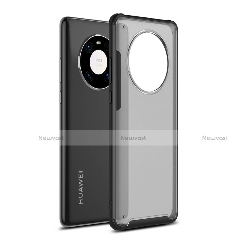 Silicone Matte Finish and Plastic Back Cover Case for Huawei Mate 40E Pro 4G Black