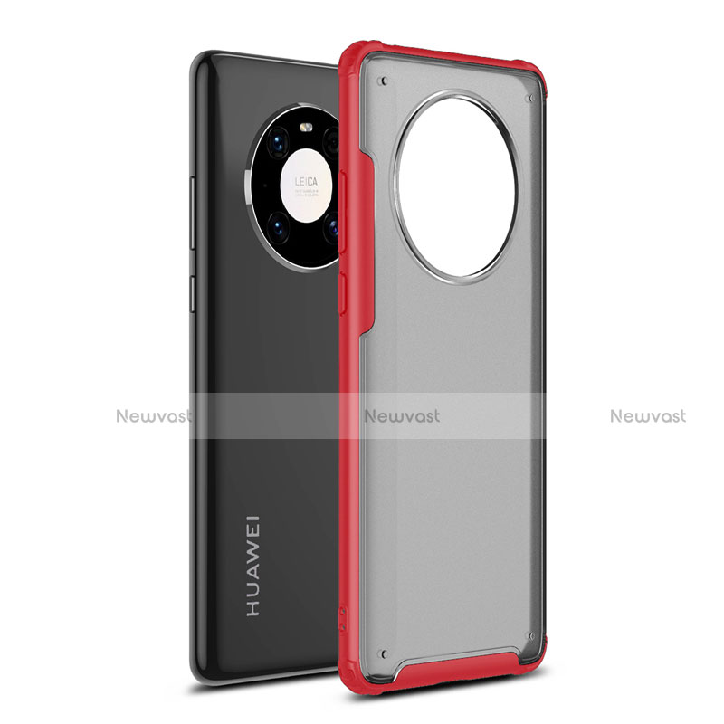 Silicone Matte Finish and Plastic Back Cover Case for Huawei Mate 40E Pro 4G Red