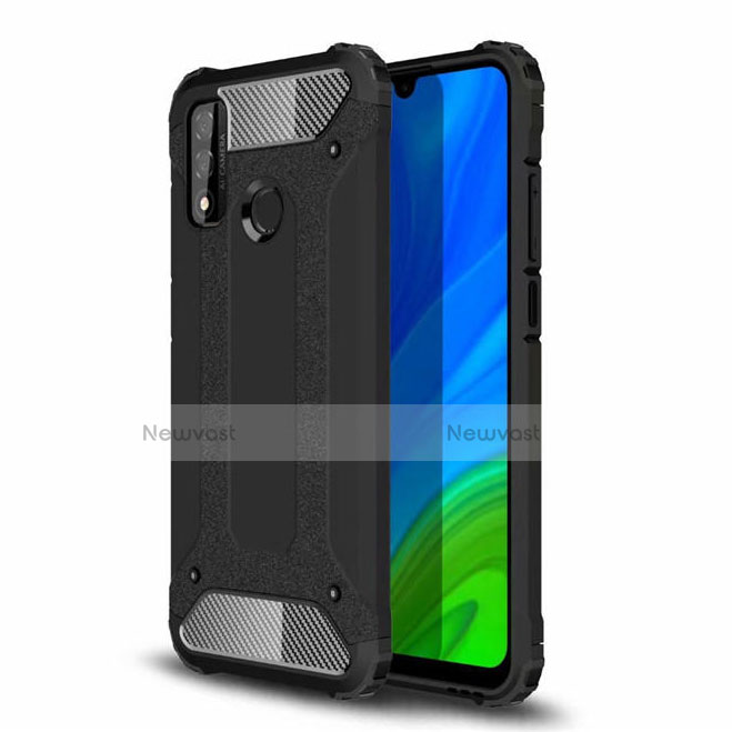 Silicone Matte Finish and Plastic Back Cover Case for Huawei Nova Lite 3 Plus Black