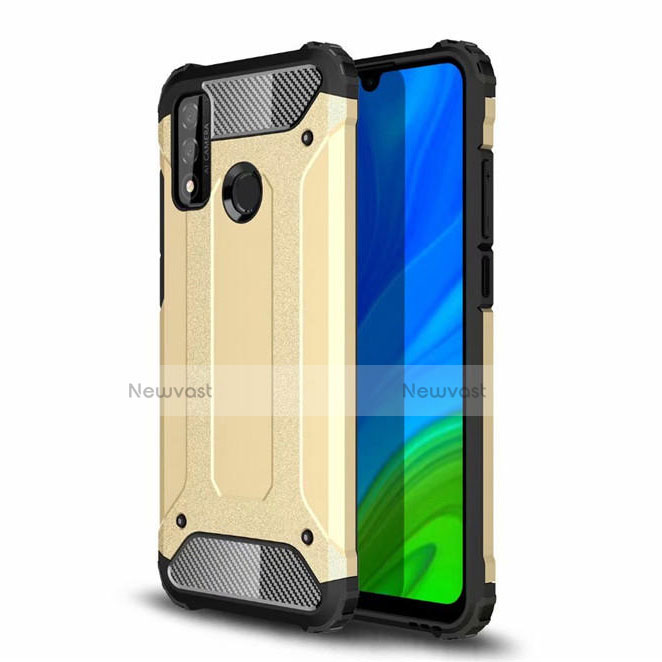 Silicone Matte Finish and Plastic Back Cover Case for Huawei Nova Lite 3 Plus Gold