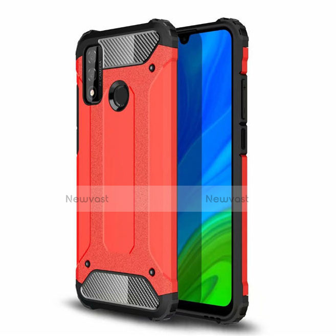 Silicone Matte Finish and Plastic Back Cover Case for Huawei Nova Lite 3 Plus Red