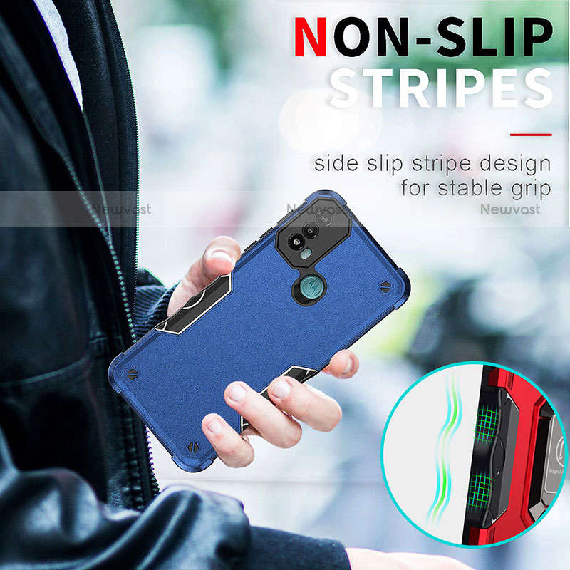 Silicone Matte Finish and Plastic Back Cover Case for Motorola Moto E40