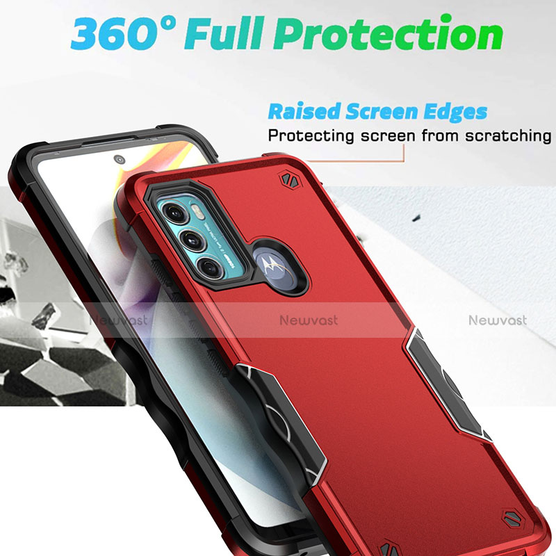 Silicone Matte Finish and Plastic Back Cover Case for Motorola Moto G60s