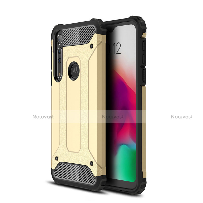 Silicone Matte Finish and Plastic Back Cover Case for Motorola Moto G8 Play