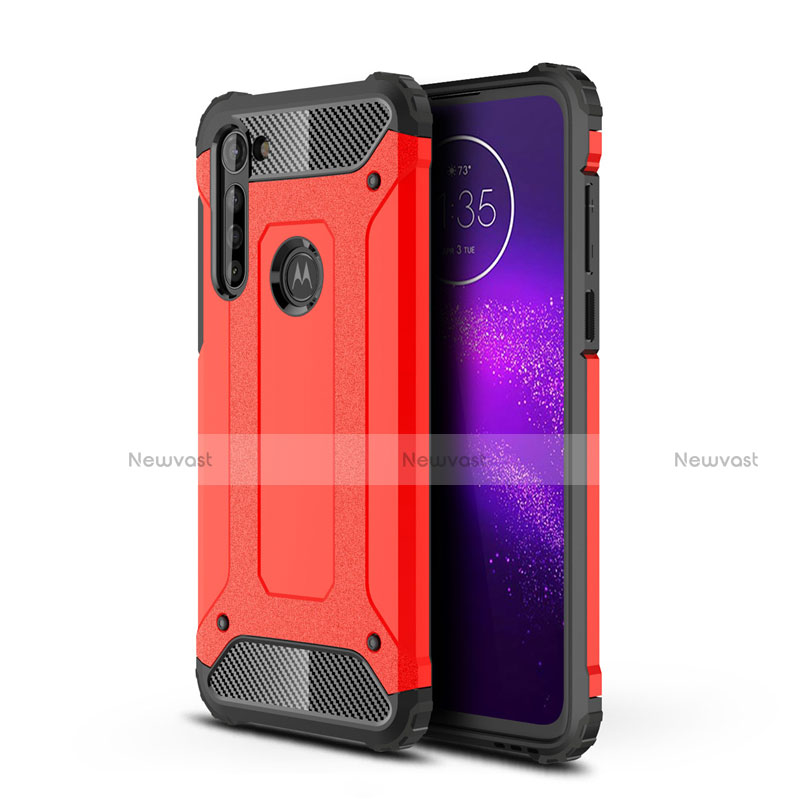 Silicone Matte Finish and Plastic Back Cover Case for Motorola Moto G8 Power