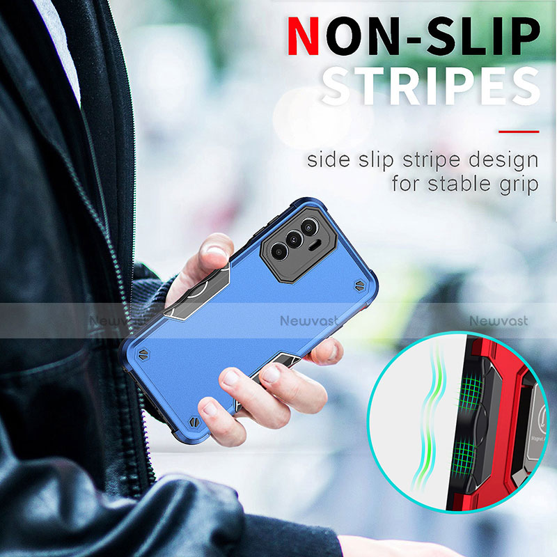 Silicone Matte Finish and Plastic Back Cover Case for Motorola Moto G82 5G