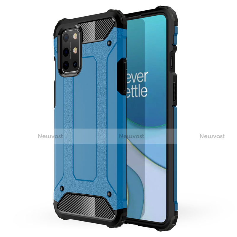 Silicone Matte Finish and Plastic Back Cover Case for OnePlus 8T 5G Sky Blue