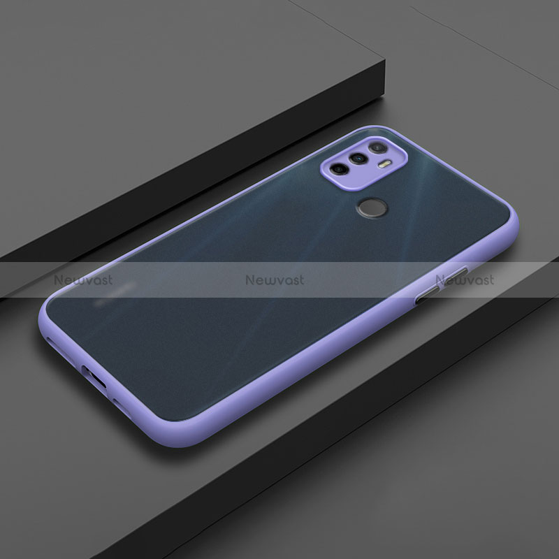 Silicone Matte Finish and Plastic Back Cover Case for Oppo A11s Purple