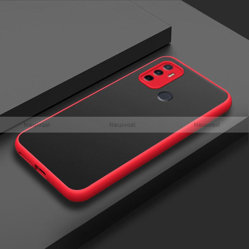 Silicone Matte Finish and Plastic Back Cover Case for Oppo A11s Red