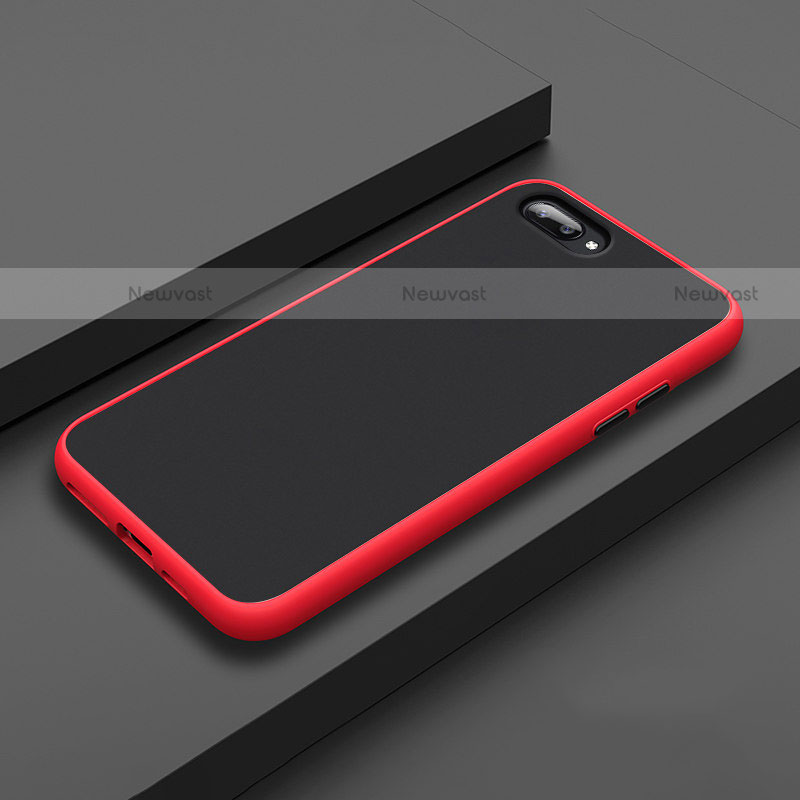 Silicone Matte Finish and Plastic Back Cover Case for Oppo A12e Red