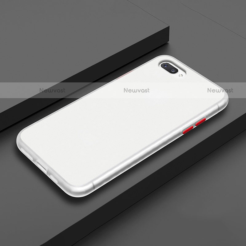 Silicone Matte Finish and Plastic Back Cover Case for Oppo A12e White