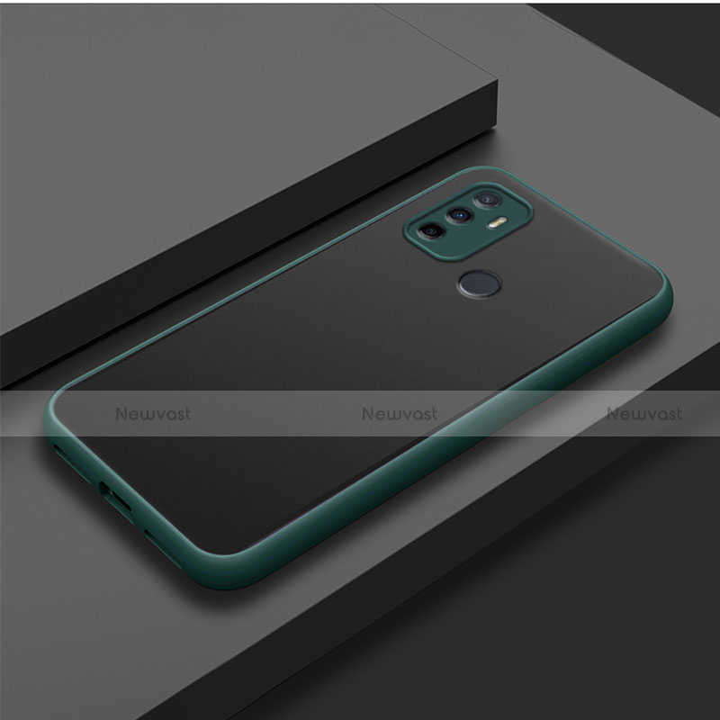 Silicone Matte Finish and Plastic Back Cover Case for Oppo A32 Midnight Green
