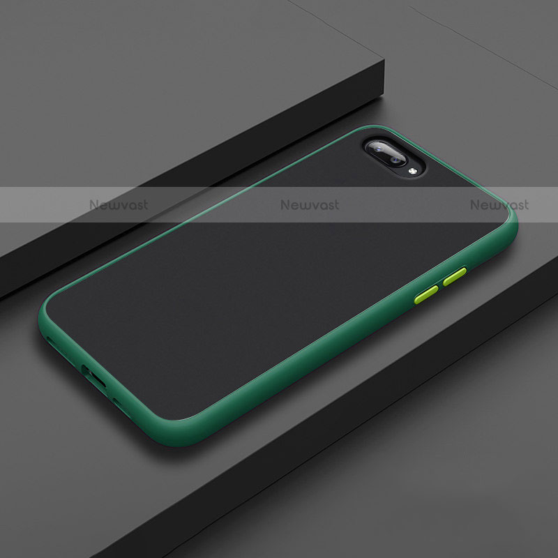 Silicone Matte Finish and Plastic Back Cover Case for Oppo A5 Green
