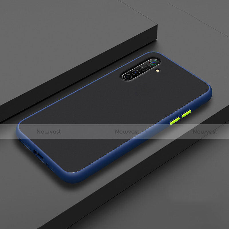Silicone Matte Finish and Plastic Back Cover Case for Oppo K5 Blue