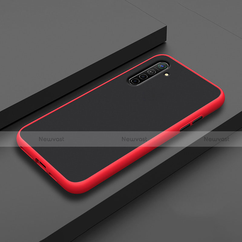 Silicone Matte Finish and Plastic Back Cover Case for Oppo K5 Red