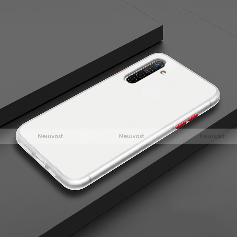 Silicone Matte Finish and Plastic Back Cover Case for Realme X2 White