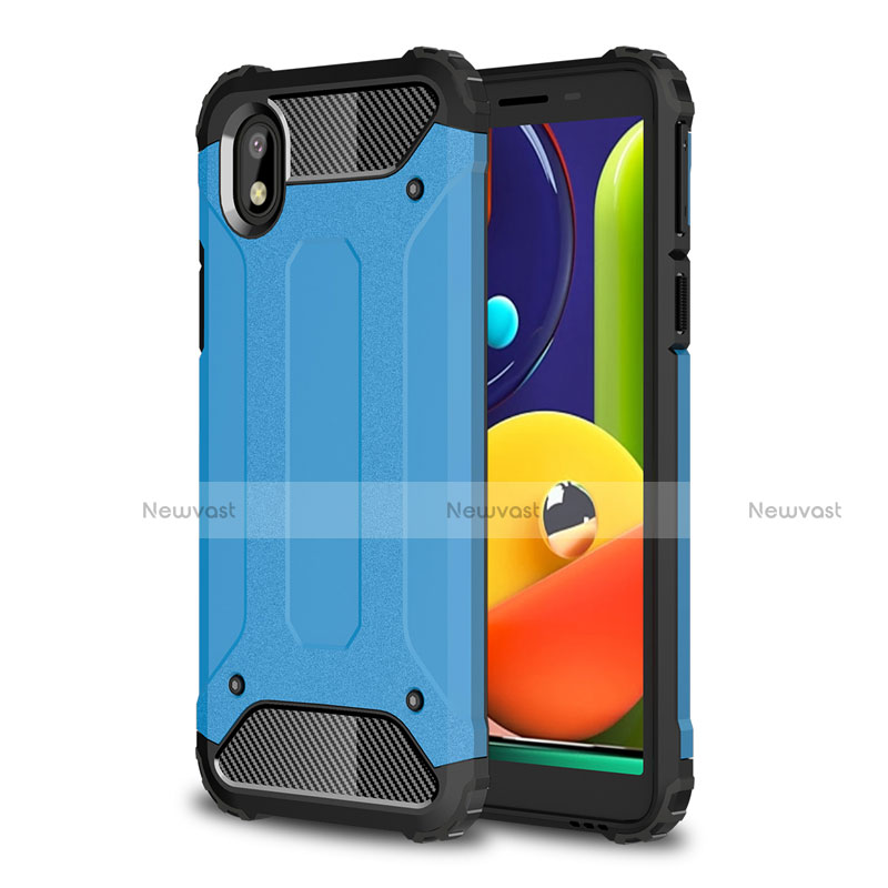 Silicone Matte Finish and Plastic Back Cover Case for Samsung Galaxy A01 Core